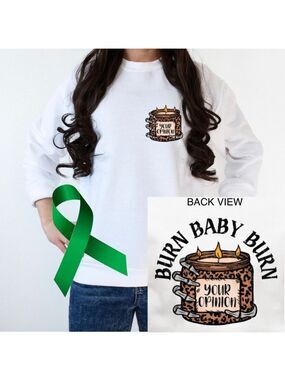 Your opinion can burn mental health graphic crewneck sweatshirt oversized XL